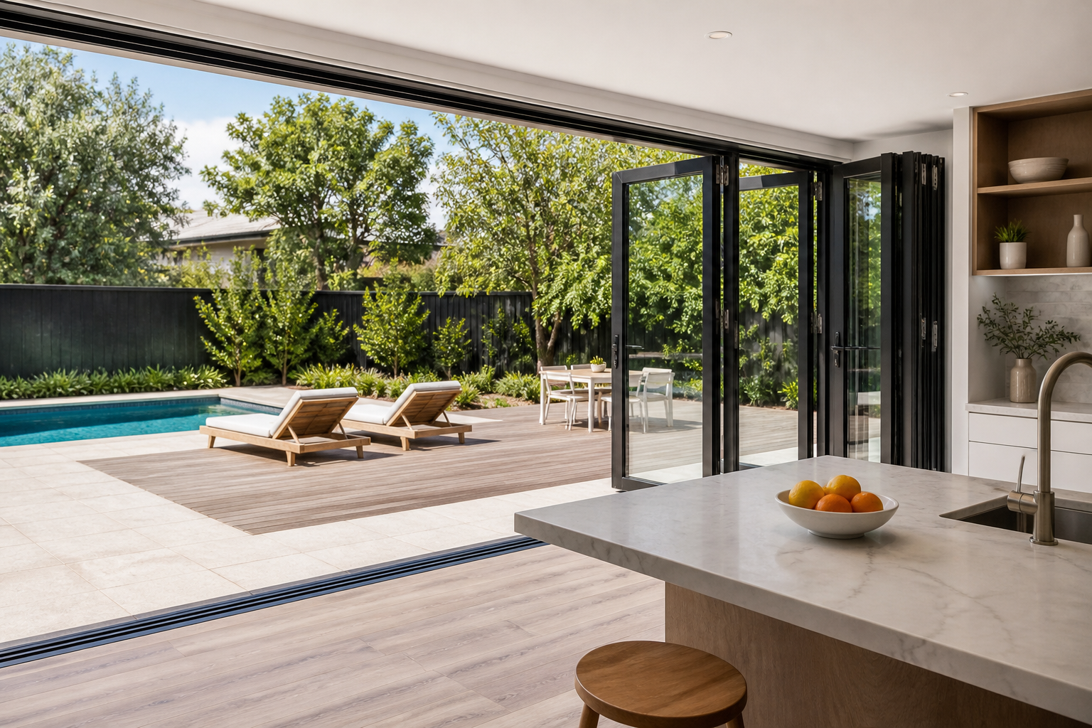 VLX 100 Bifold / Folding Door in Long Beach, CA | Juniper Windows Long Beach - detail 4