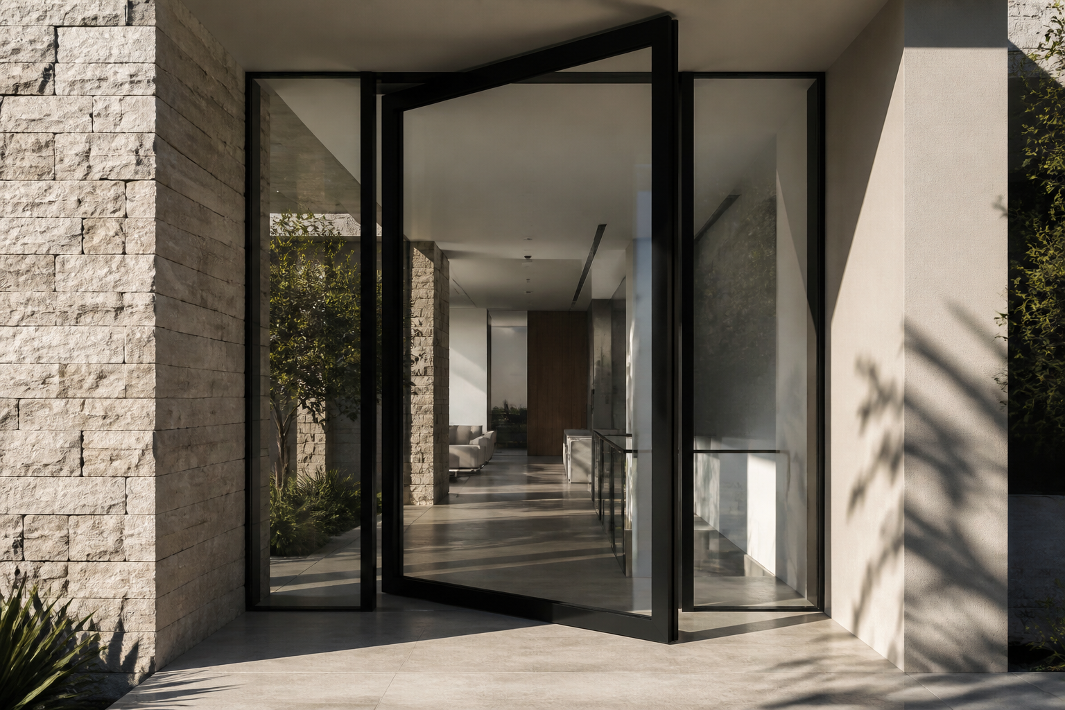 VLX 100 Pivot Door in Long Beach, CA | Juniper Windows Long Beach - detail 2